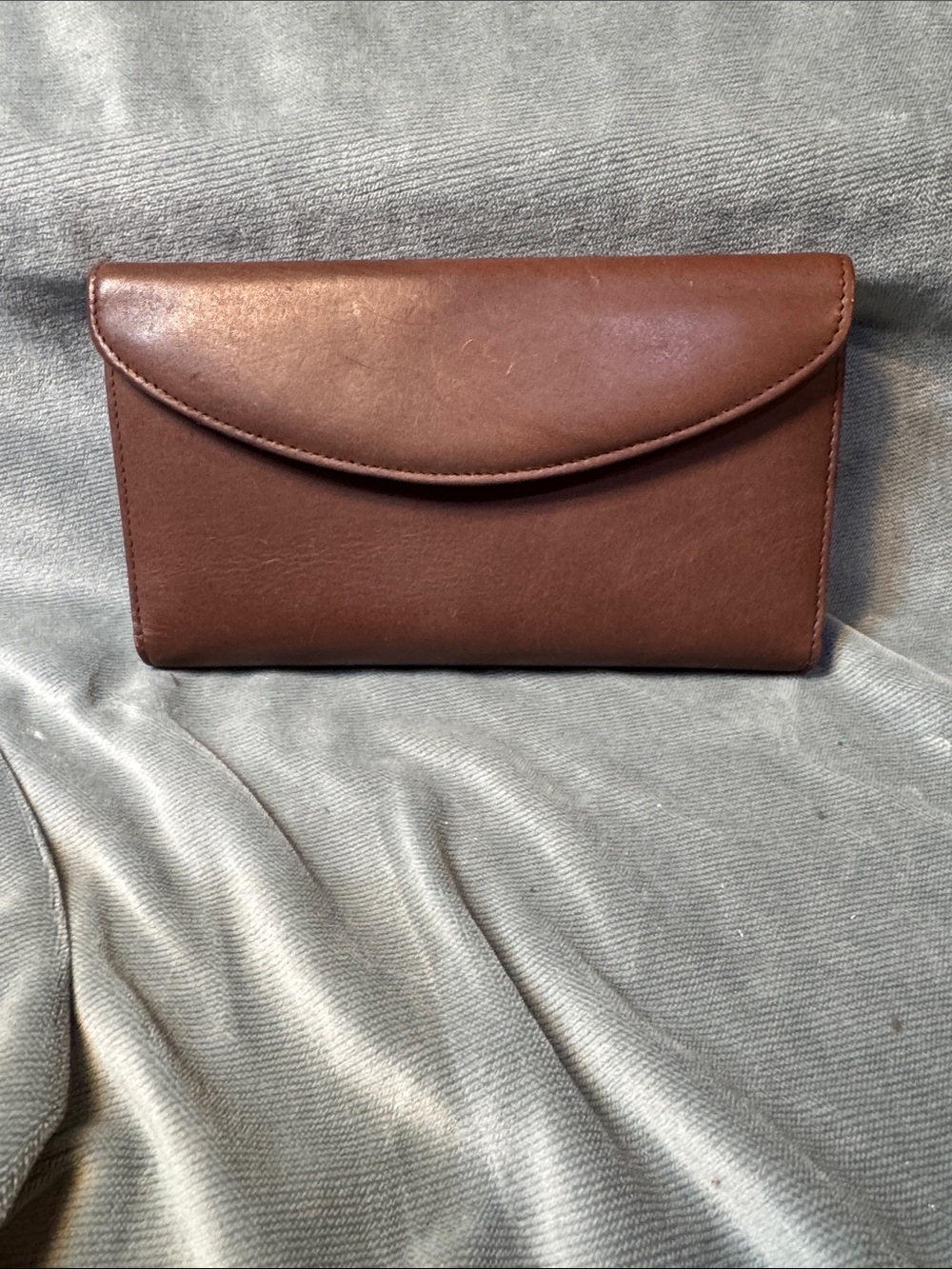 Dopp Brown Leather Envelope Wallet Clutch